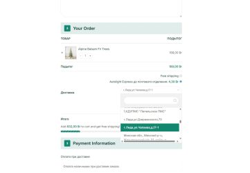 Автолайт - выбор почтового отделения